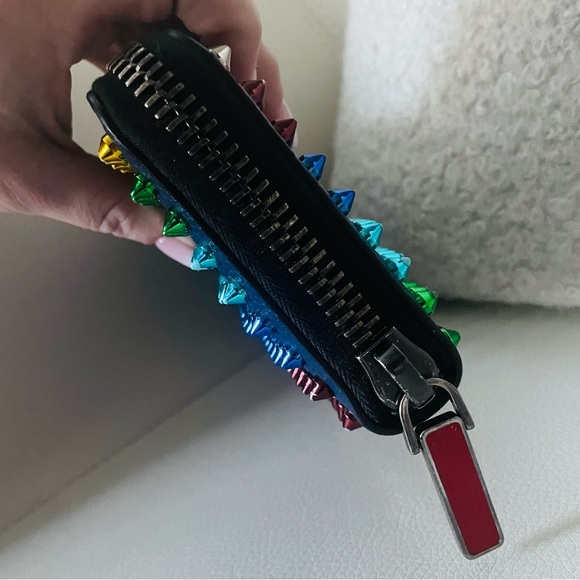 Christian Louboutin Rainbow Stud Panettone Zippered Wallet ☆ RARE ☆ SALE ☆ - Picture 4 of 16